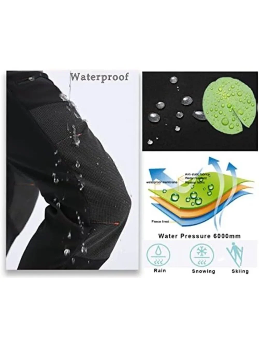 Men's Waterproof Insulated Hiking & Ski Pants | Softshell Outdoor Snowboard Gear